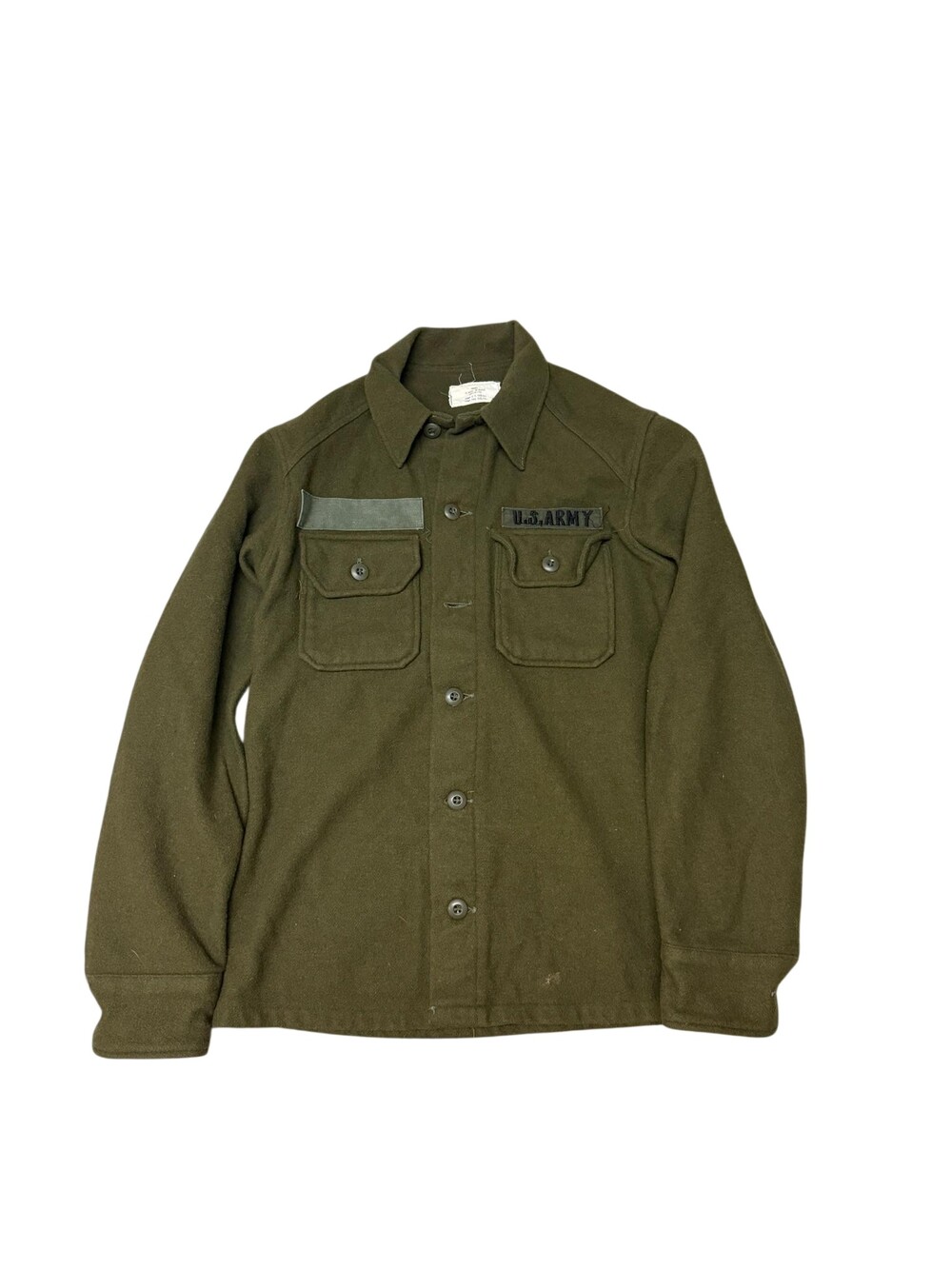 Vintage US Army Field Shirt Mens Small Green Wool Nylon OG108 Button Up